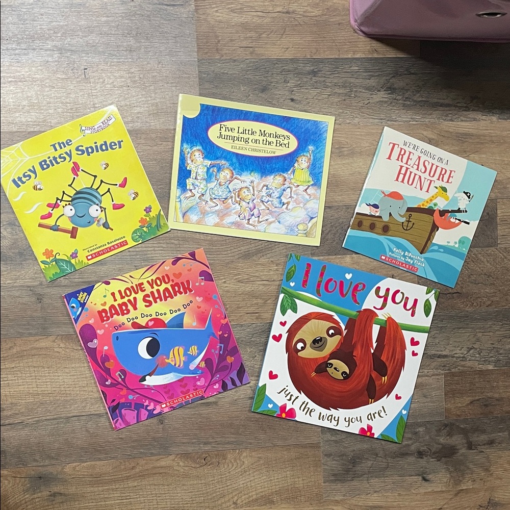 Set of 5 Colorful Children's Board Books - Animal & Pirate Themes